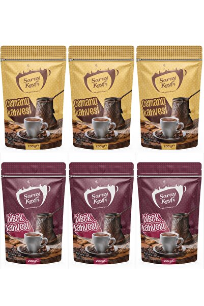SARAY KEYFİ قهوة عثمانية 200 جرام 3 قطع + قهوة ديبك 200 جرام 3 قطع