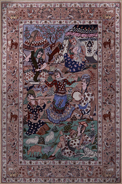Rugs Modern Halı Çok Renkli Etnik Dansçı Figür Desenli Kreatif Modern Dekorat...