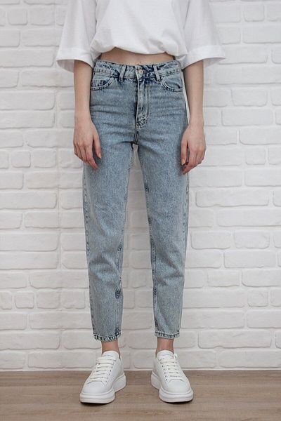 Geppetto Luna Blue Snow Wash Mom Boyfriend Jean pentru femei Power Lycra Collector 2024