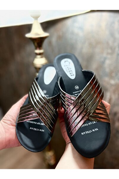 Lurji Women's Slippers Cross Thick Sole Heel Outdoor and Home Slippers