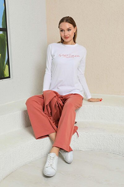 WestBound Συνδυασμός γυναικείων αθλητικών κοστουμιών ριγέ σομόν χρώματος τριπλού χιτζάμπ