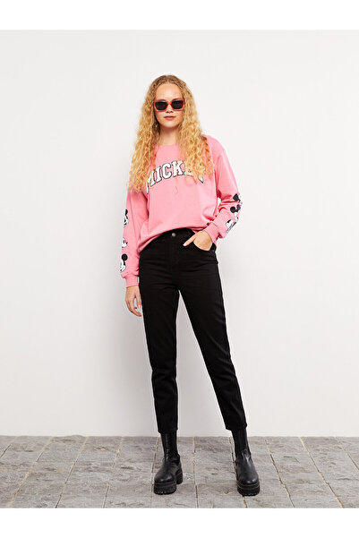 MAKRAS EXCLUSIVE جينز نسائي أسود عالي الخصر Love Me فائق المرونة للأم 2024