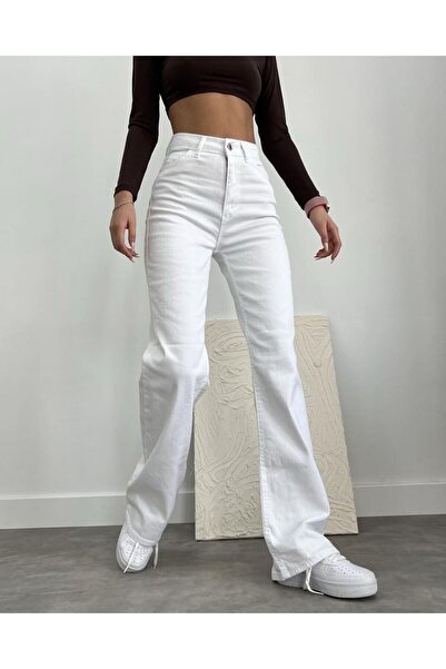 MAKRAS EXCLUSIVE Young White Wide Leg Jeans