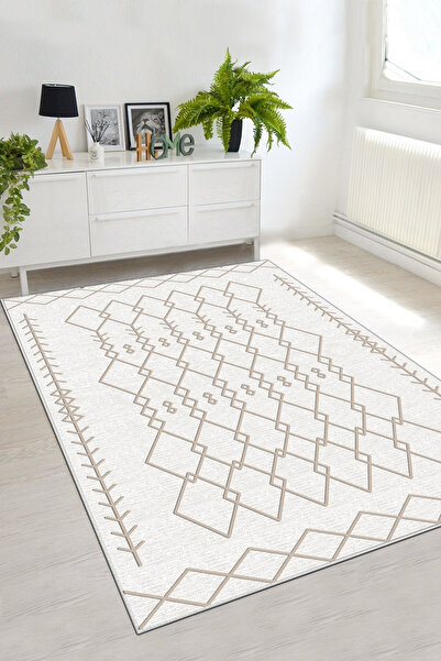 Thalia Home Kaymaz Tabanlı Yıkanabilir Baskılı Mutfak Halısı Koridor Halısı