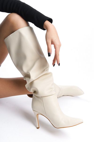 Lolita Love Shoes Cizme de cowboy pentru femei April Skin Color - Burduf cu tragere