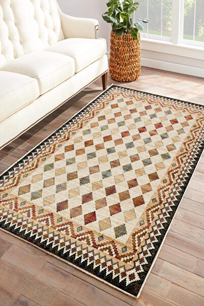 Thalia Home Kaymaz Tabanlı Yıkanabilir Baskılı Mutfak Halısı Koridor Halısı