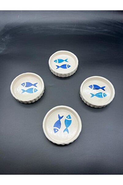 MeGgDecor 4'lü Balık Sosluk Lokumluk Reçellik Çerezlik