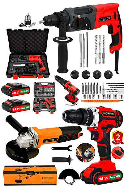 DOZZER 3 Lü Pro Set 2.30 Mm Kırıcı Delici Matkap + 115Mm Avuç Taşlama & 27 Pa...