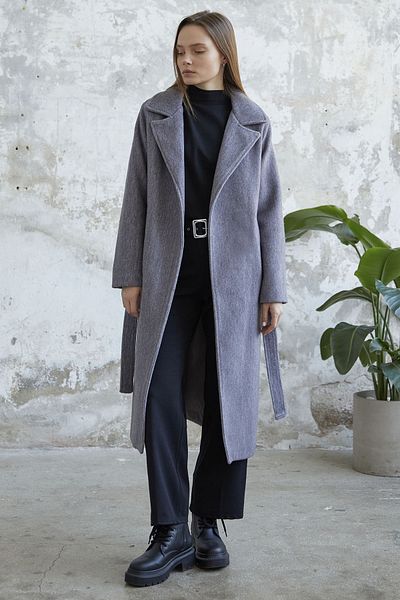 InStyle Παλτό με επένδυση Stamp Belted - Anthracite