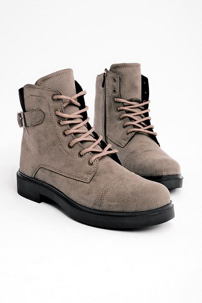 Lal Shoes & Bags Мъжки ботуши Bates с връзки и цип с детайли от колан - VISION