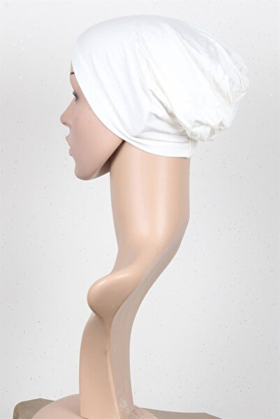 Eşarppark Likralı Bağsız Bone 2501-10 Beyaz