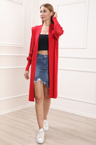 For Angels Red Cardigan with Openwork Sleeves - 2352403 Std