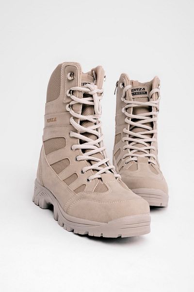 Lal Shoes & Bags Ανδρικές μπότες με φερμουάρ Bradon με δαντέλα σε μπεζ χρώμα