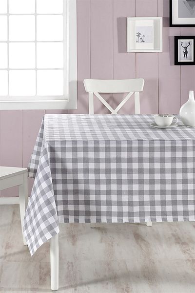 Denizli Concept Față de masă în carouri gri/alb - Față de masă multifuncțională pentru picnic și bucătărie