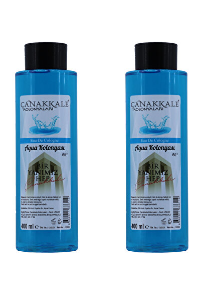ÇANAKKALE kolonyaları 2 Adet - Aqua (OKYANUS) Kolonyası - 400 ml - (PET ŞİŞE)