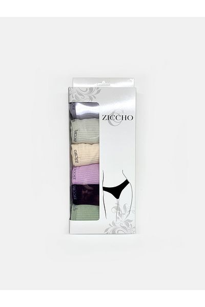 ZICCHO Boxed 6 Pieces Ribbed Brazilian Panties