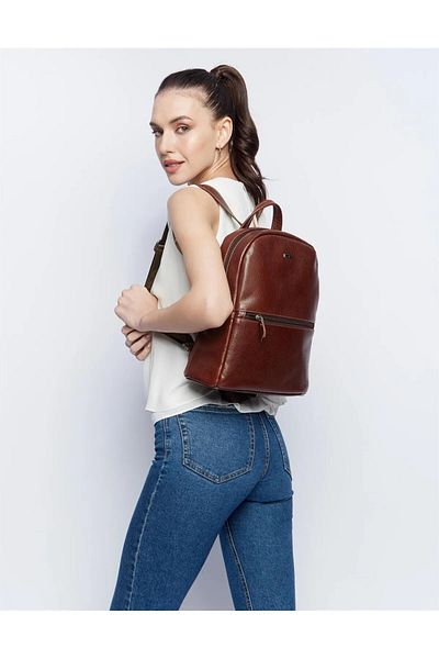 Aka Deri AKA LEATHER 332 100% GENUINE LEATHER BUSINESS BACKPACK TAN