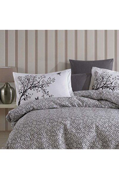 Hobby Arianna Gri - Çift Kişilik Poplin Kapitone Nevresim Takımı