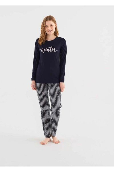 Mod Collection Mod 3794 Snowflake Patterned Pajama Set