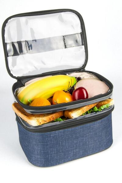 CarryNova Lunch Box Navy Blue Adult Children's Food Lunch Carry Bag