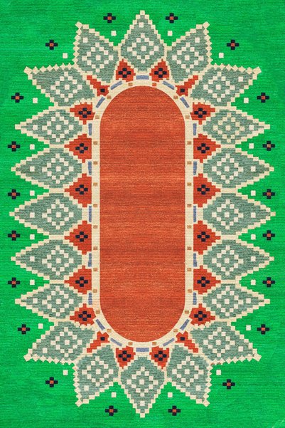 Rugs Modern Halı Mira Double Color Green Red Geometric Pattern Modern Boho St...