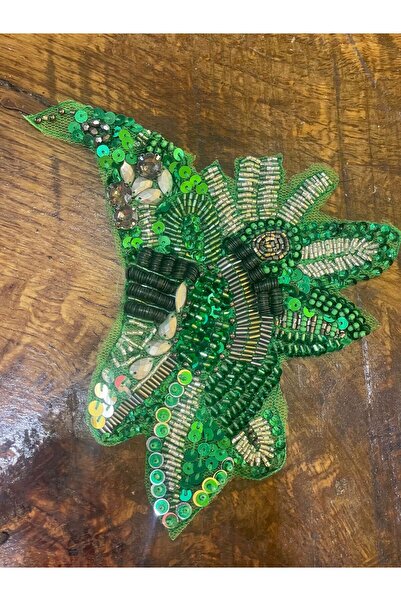 Gönülden Tasarım 12X15 CM LACE GUPTITE STONE BEAD EMBROIDERY APPLIQUE SHOULDE...