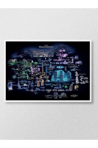 Mudi Store Hollow Knight Map Anime Poster Çerçevesiz Yüksek Kalite Anime Duvar Poster