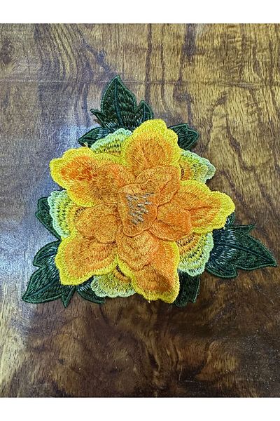 Gönülden Tasarım 18X17 CM ORANGE RAFTĂ BORDURI FLORE ARMĂ PATCH APPLICAT