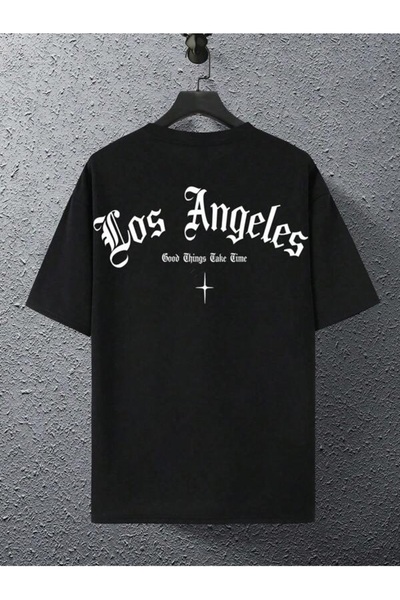 MOONBULL Męski T-shirt oversize z nadrukiem Los Angeles Good Things na plecach
