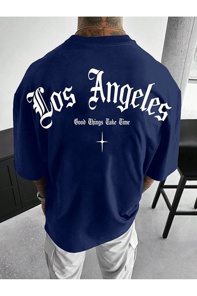 MOONBULL Ανδρικό μπλουζάκι Los Angeles Good Things Back με στάμπα Oversize