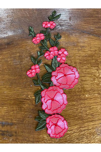 Gönülden Tasarım 31X12 CM FERĂȘIȚĂ BORDURIȚĂ FĂRĂ FERĂȘI FLORI VERDE LEAF VINE APPLICATĂ ARMA Roșu