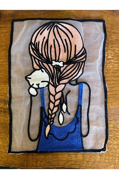 Gönülden Tasarım 27X19 CM TUL ȚESUT ȚESUT PĂR FĂRĂ FĂRĂ APLICATĂ ARMĂ PATCH CUSUT ACCESORIUL HOBIE