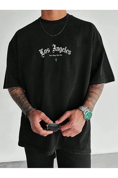 MOONBULL Pánské oversize tričko Los Angeles Good Things Back Printed
