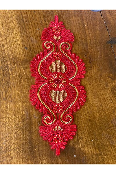 Gönülden Tasarım 13x33 Cm Osmanlı Desenli Etnik Boncuk Işleme Nakış Işleme Ap...