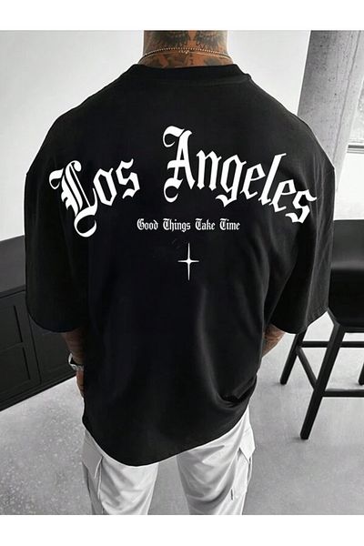 MOONBULL Pánské oversize tričko Los Angeles Good Things Back Printed