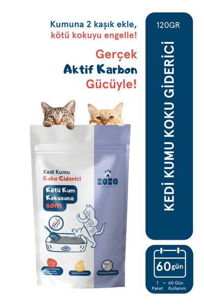 Zozo Cares Kedi Kumu Koku Giderici (120 GR) / Çöp Kutusu Koku Giderici Ekstra...