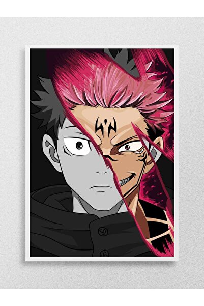 Mudi Store Sukuna Jujutsu Kaisen Anime Poster Çerçevesiz Yüksek Kalite Anime Duvar Poster