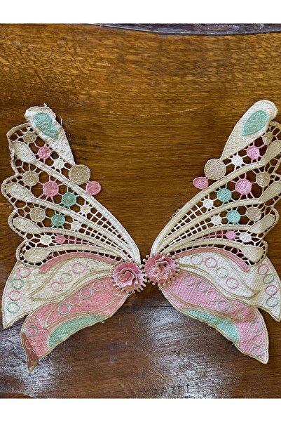 Gönülden Tasarım 31X13 سم حزمة من 2 الجناح الأيسر الأيمن التطريز فراشة النقش زين الخياطة