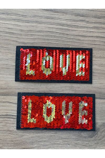 Gönülden Tasarım 5x11 cm 2 bucăți aplicate cu paiete roșii care se construies...