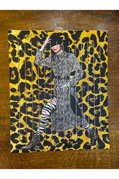 Gönülden Tasarım 24x20 cm Sa kamenčićima Leopard i Zebra Sa deznom Ženska viz...