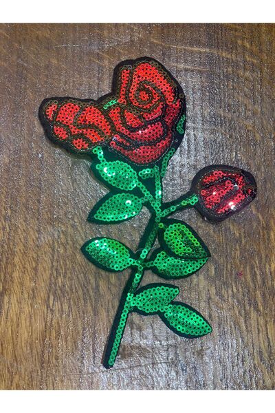 Gönülden Tasarım 17x9 cm Ștampile adezive cu fier de călcat cu paiete Rose Ap...