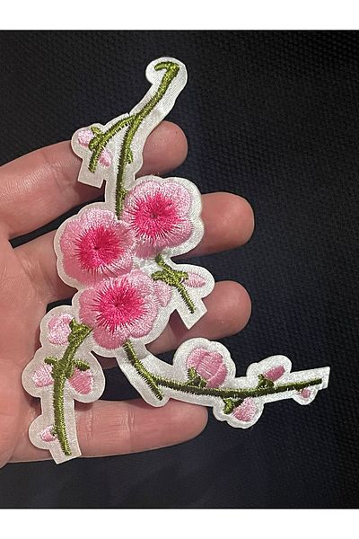 Gönülden Tasarım 12x10 cm Buchet de flori roz aplicat cu fier de călcat Accesoriu de cusut