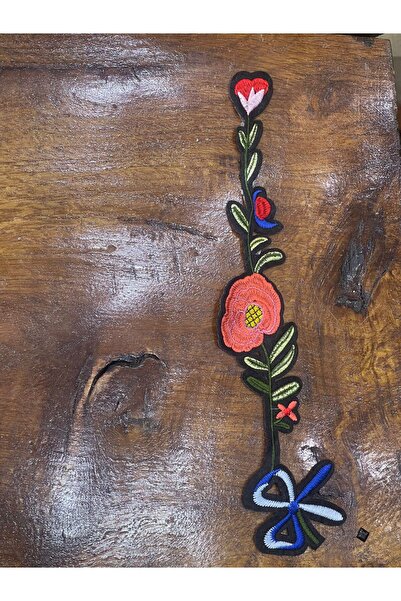 Gönülden Tasarım 31x6 cm peglačka i šivaća aplikacija u obliku ruže i bršlja,...