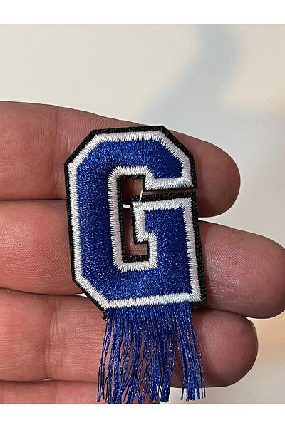 Gönülden Tasarım 6x3 Cm Litieră Litieră Litera G în relief cu ciucuri Aplicație Patch de armă