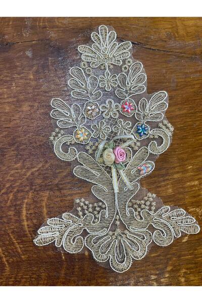 Gönülden Tasarım 23x15 cm Vez Guipure Aplikacija Zakrpa Šivaći Zanatski Pribor
