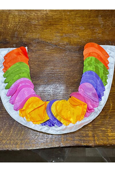 Gönülden Tasarım 28x8 Cm Cămașă Inimă Curcubeu Rochie Guler Accesoriu Cusut A...