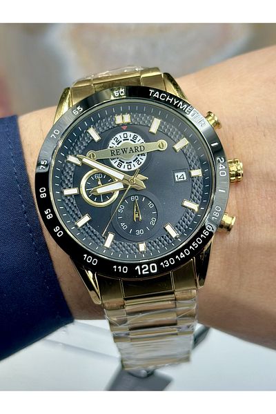 Reward Brand New Season Titanium Case with Calendar Steel Band Men's Wristwatch