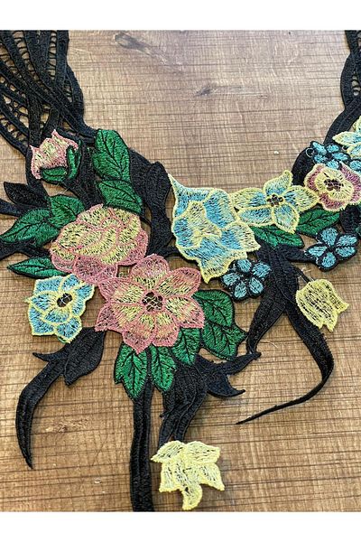 Gönülden Tasarım 40x31cm Broderie Broderie Guipure Îmbrăcăminte Accesoriu de cusut Guler Applique Patch de armă
