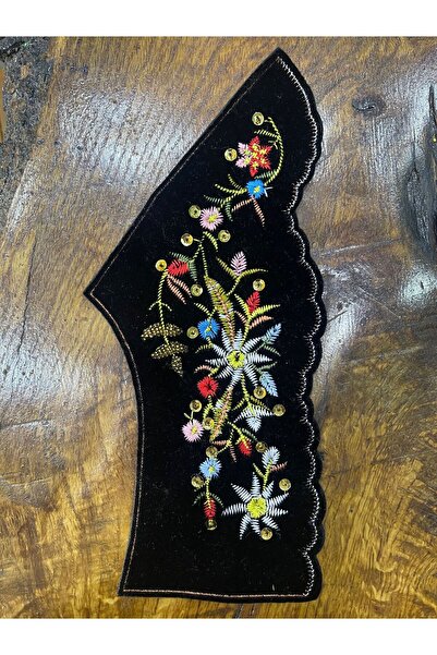 Gönülden Tasarım 13x30cm embroidery and sequin embroidery thin velvet collar ...