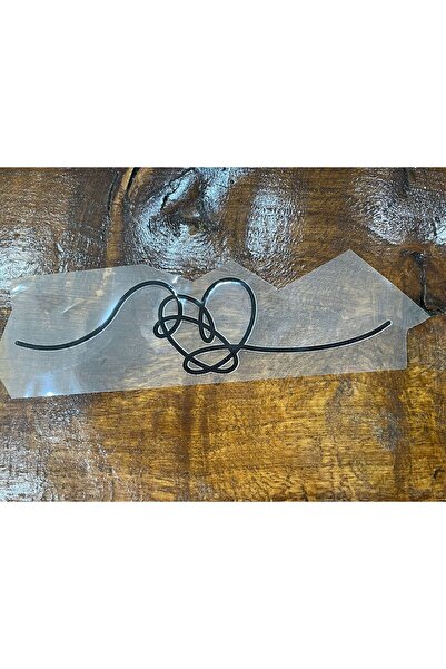 Gönülden Tasarım 18x5 Cm Tricou cu imprimeu inimă neagră, cu aplicație, cu fi...